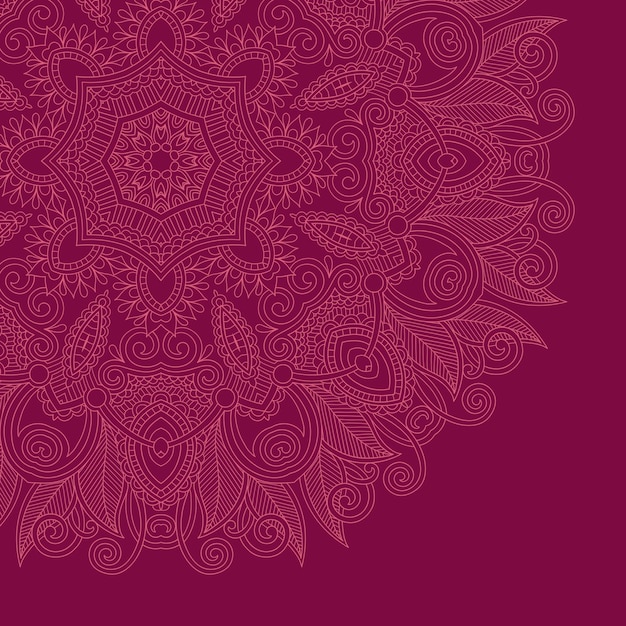 Modelo ornamental com fundo floral círculo