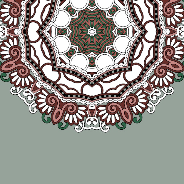 Modelo ornamental com fundo floral círculo