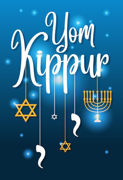 Modelo ou plano de fundo do cartão com o logotipo do yom kippur