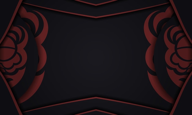 Modelo para imprimir o fundo do projeto com padrões luxuosos. banner de vetor preto com ornamentos maori e lugar para o seu texto e logotipo.