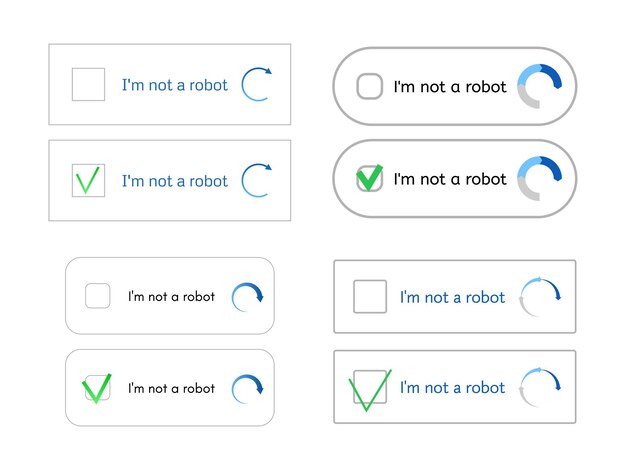 Vetor modelo para inserir captcha não sou um robô