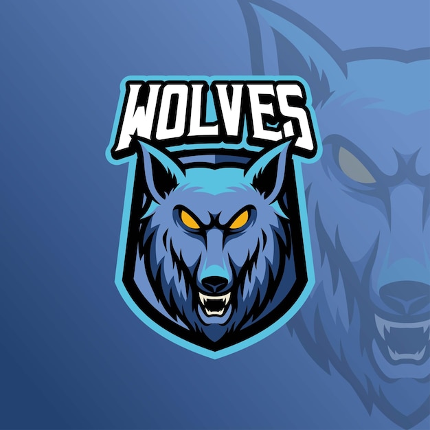 Modelo premium de logotipo mascote animal lobo