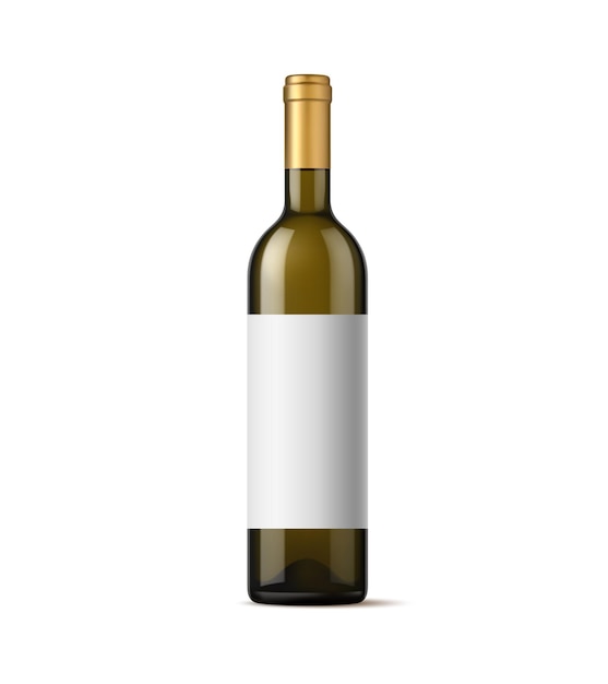 Modelo realista de bebida alcoólica de garrafa de vidro de vinho