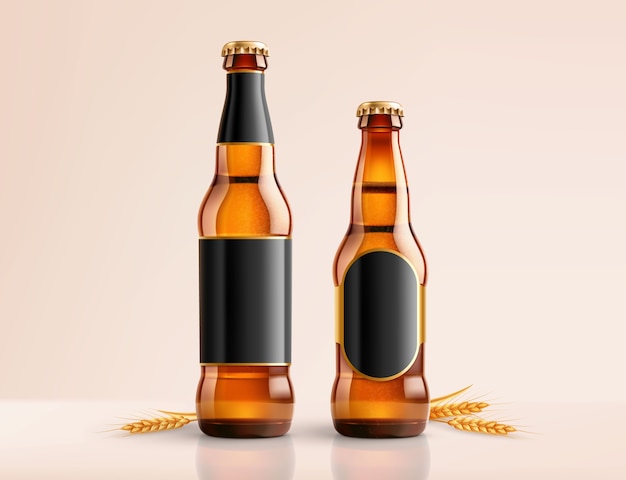 Modelo realista de garrafas de cerveja