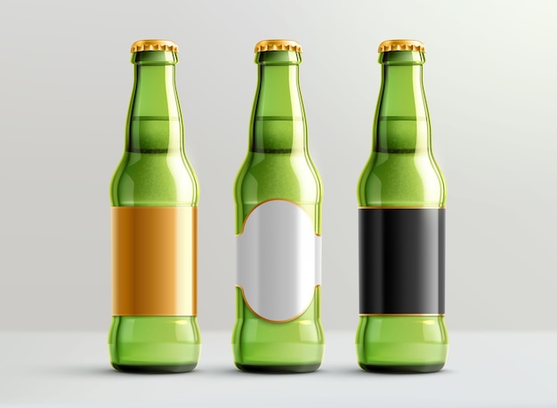 Modelo realista de garrafas de cerveja