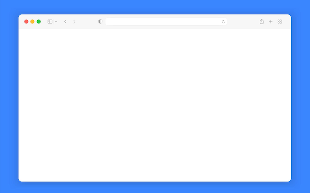 modelo realista de janela do navegador da web do mecanismo de pesquisa com barra de ferramentas e sombra para o site ui ux