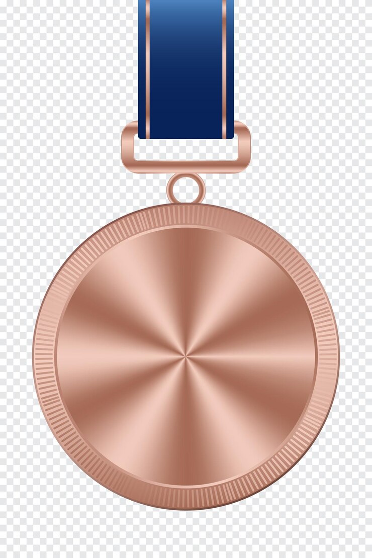 Vetor modelo realista de medalha de bronze medalha de bronze com fita desenho vencedor medalha de bronze prêmio medalha de prêmio vencedor ilustração vetorial