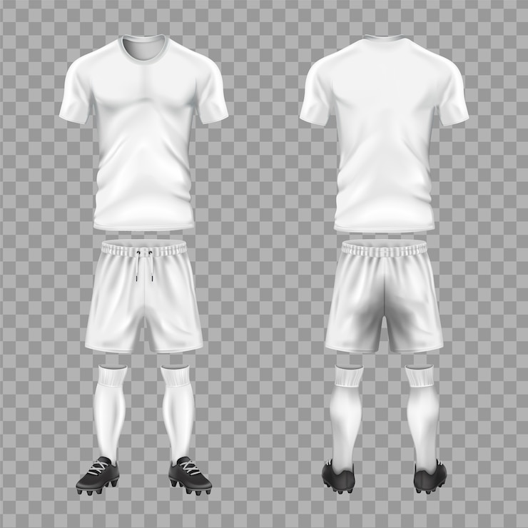 Vetor modelo realista do uniforme da equipe de futebol