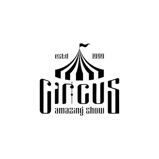 Modelo retro vintage com logotipo de tenda de circo