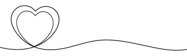 Modelo romântico com coração em fundo branco uma linha Design para mídia social topo do site Ilustração em vetor