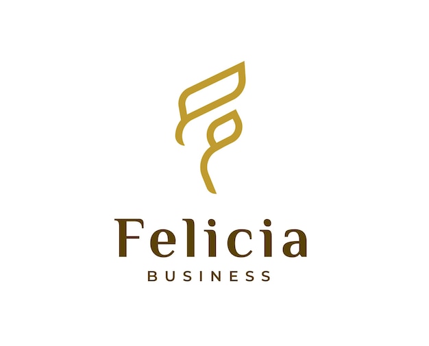 Modelo simples de logotipo com letra f inicial