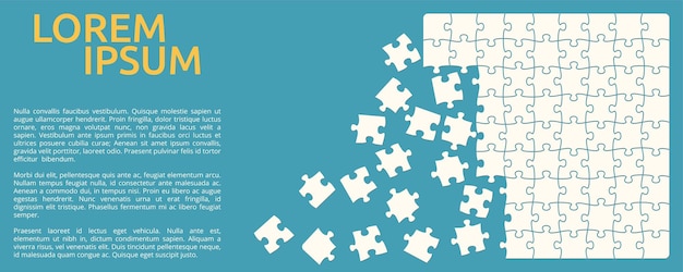 Modelo simples de quebra-cabeça - peças no lado direito, espaço vazio para texto à esquerda
