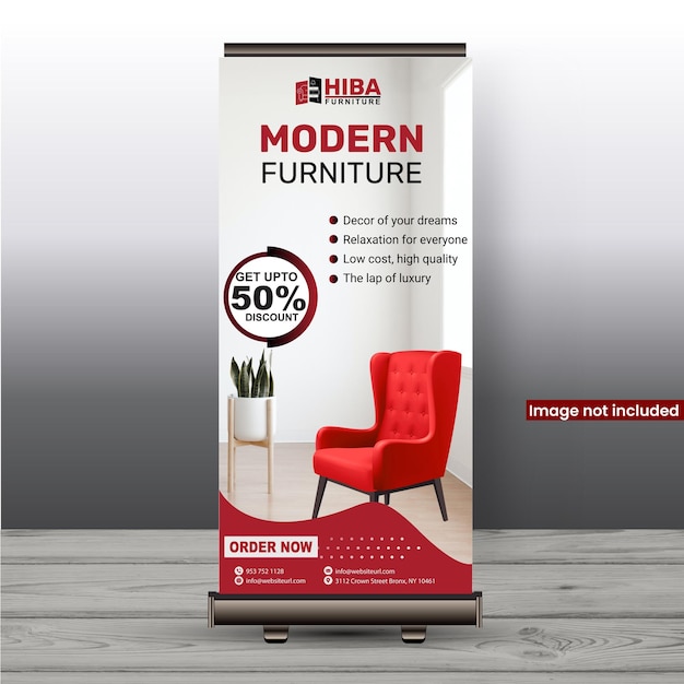 Modelo standee modelo roll up banners para negócios