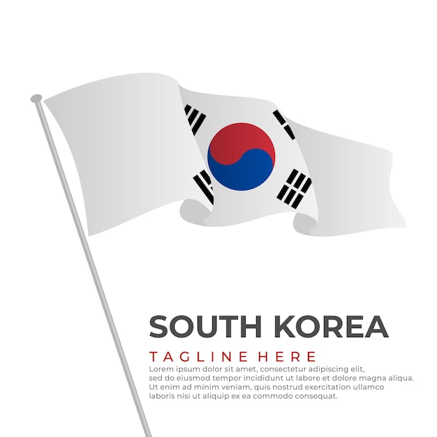Modelo vetor design moderno da bandeira da Coreia do Sul
