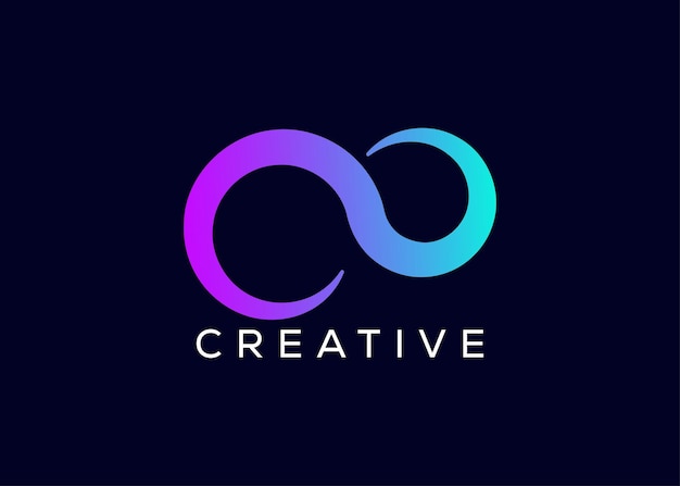 Modelo vetorial criativo e minimalista de logotipo infinito colorido Logotipo colorido ilimitado moderno