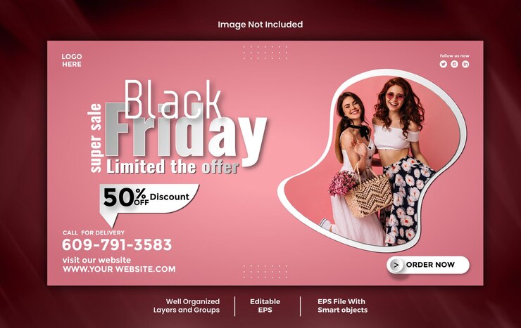 Modelo vetorial de banner web da Sexta-feira Negra