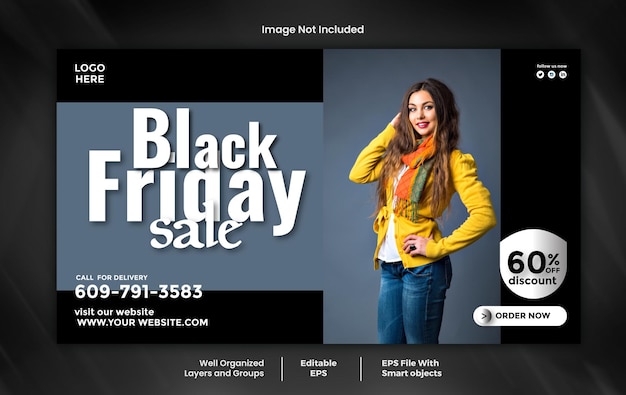 Modelo vetorial de banner web da Sexta-feira Negra