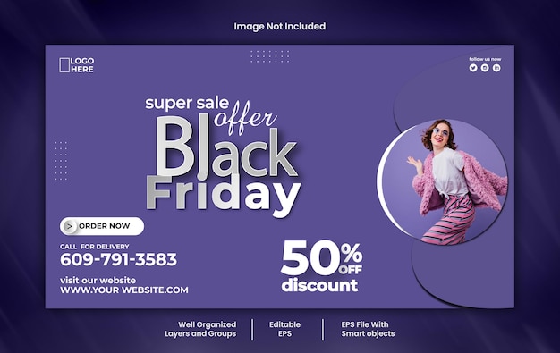 Modelo vetorial de banner web da Sexta-feira Negra