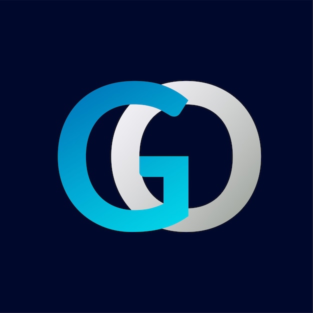 Modelo vetorial de design de letras do logotipo GO