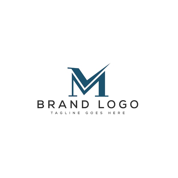 Modelo vetorial de design de letras do logotipo MV para a marca