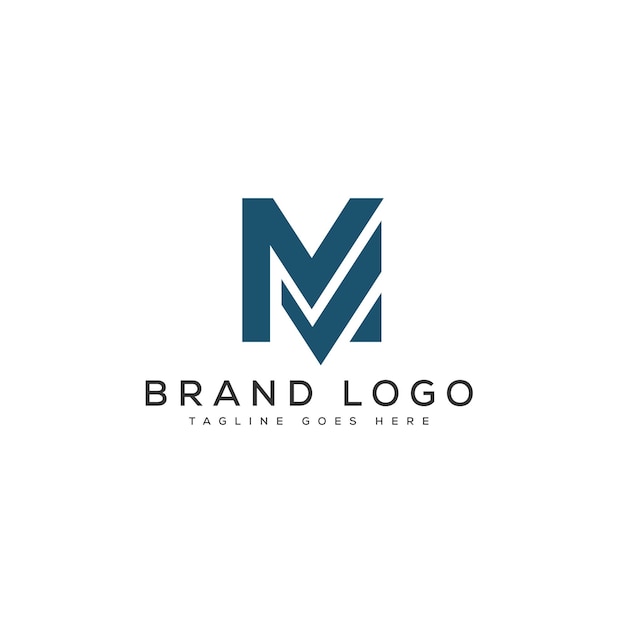 Modelo vetorial de design de letras do logotipo MV para a marca