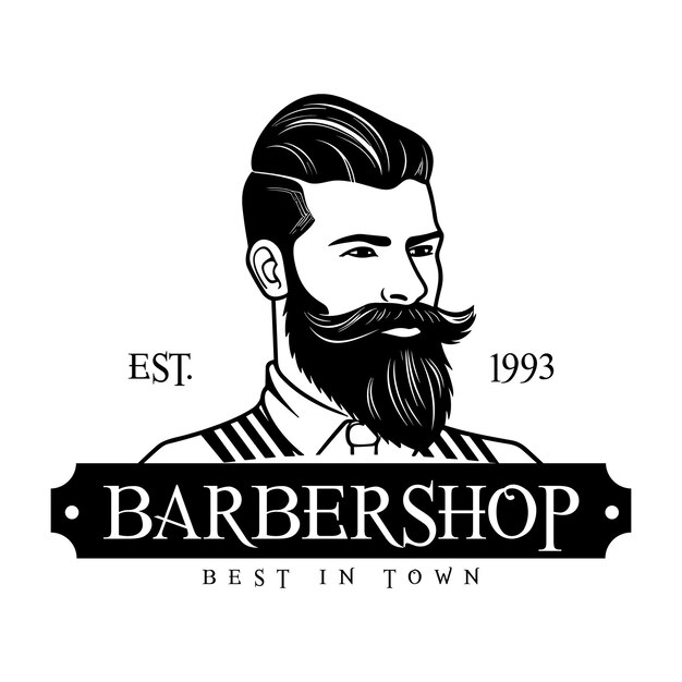 Vetor modelo vetorial de design de logotipo de barbearia