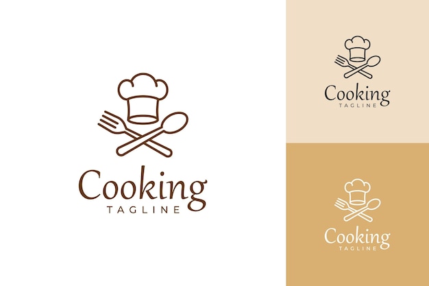 Modelo vetorial de design de logotipo de culinária