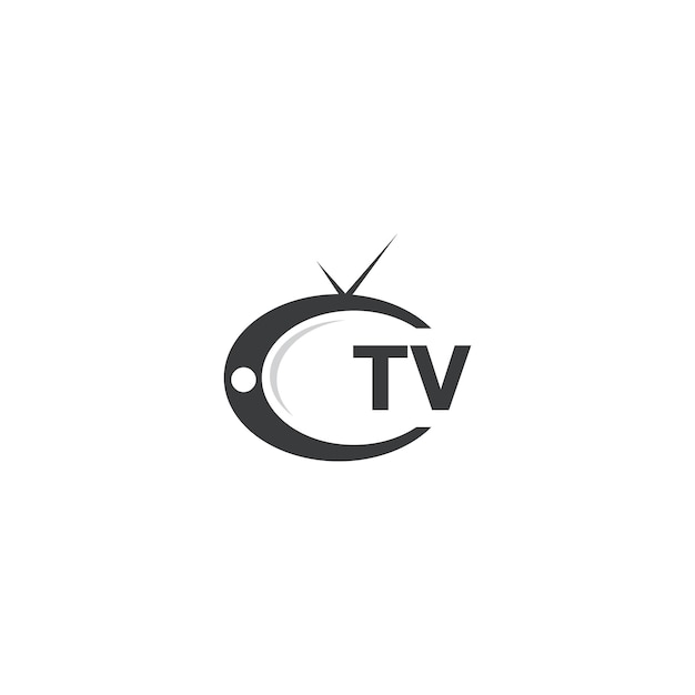 Vetor modelo vetorial de design de logotipo de ícone de canal de tv ou televisão