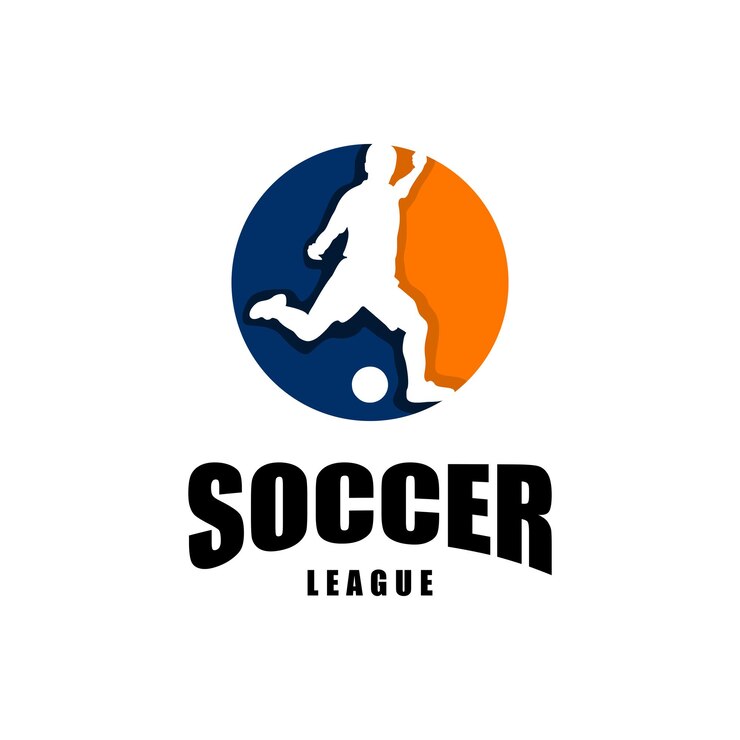 Vetor modelo vetorial de design de logotipo de jogador de futebol