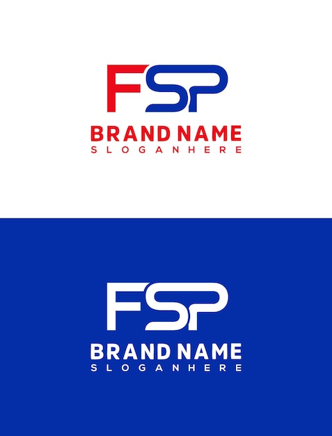 Vetor modelo vetorial de design de logotipo de letras da fsp designs de logotipo da fsp de letras criativas
