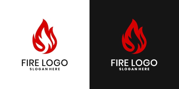 Modelo vetorial de design do logotipo da chama de fogo
