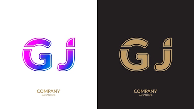 Modelo vetorial de design do logotipo da letra gj