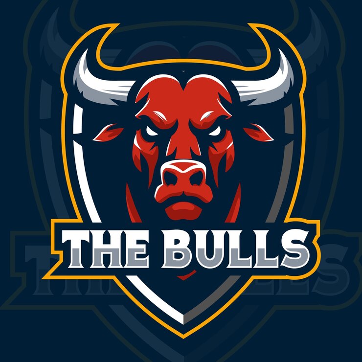 Modelo vetorial de design do logotipo da mascote da equipe esportiva Bull Head