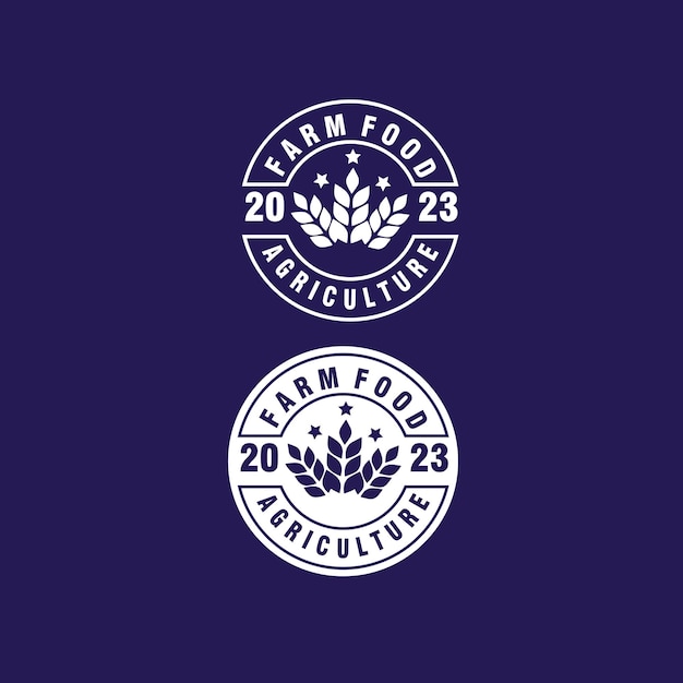 Modelo vetorial de design do logotipo do selo de etiqueta agrícola da fazenda