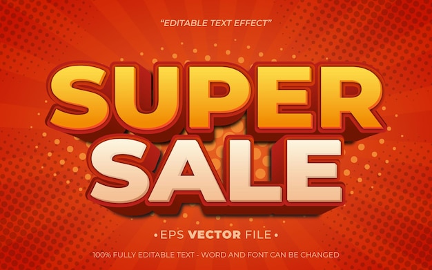 Modelo vetorial de efeito de texto 3D super vendível uso para publicidade de negócios em mídias sociais