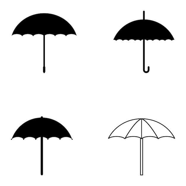 modelo vetorial de ícone de guarda-chuva ilustração design de logotipo