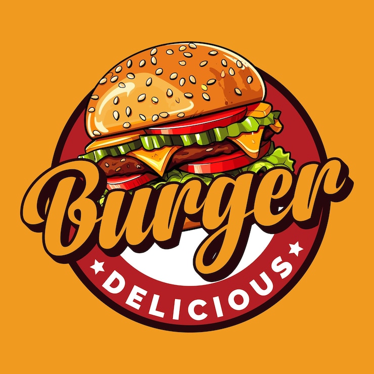Modelo vetorial do logotipo de um restaurante de hambúrgueres
