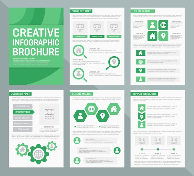 Modelo vetorial para slides de apresentação multiuso com gráficos e gráficos elementos infográficos