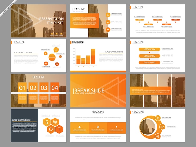 Modelos de apresentação de elementos informativos da orange