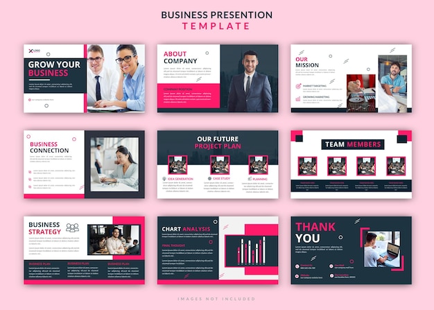 Modelos de apresentação de marketing de negócios criativos design de apresentação de slides editáveis em powerpoint