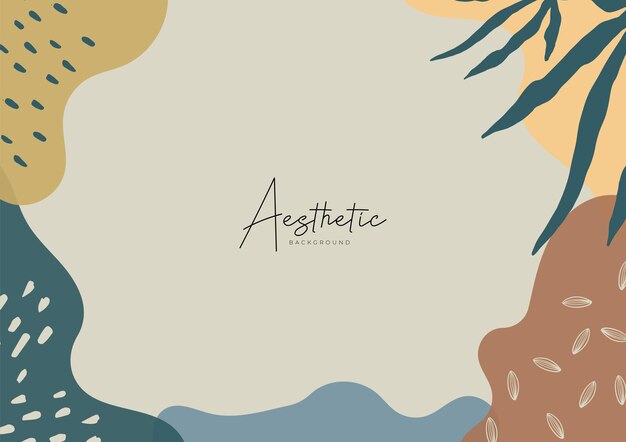 Modelos de arte abstrata com elementos florais e geométricos. Fundo orgânico. Terno para postagens de mídia social, aplicativos móveis, design de banners e web, anúncios de internet. Fundos de moda vetoriais