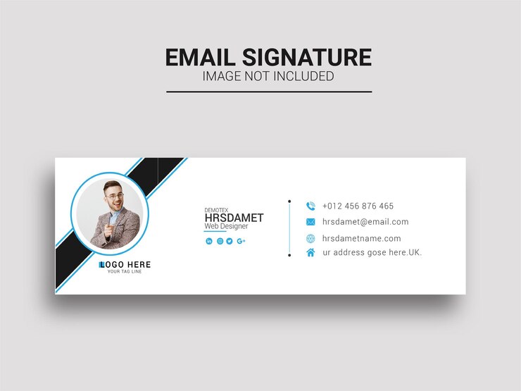 Modelos de assinatura de e-mail e rodapé de e-mail de mídia social pessoal cobrem o vetor de design premium