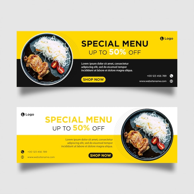 Modelos de banner de menu especial