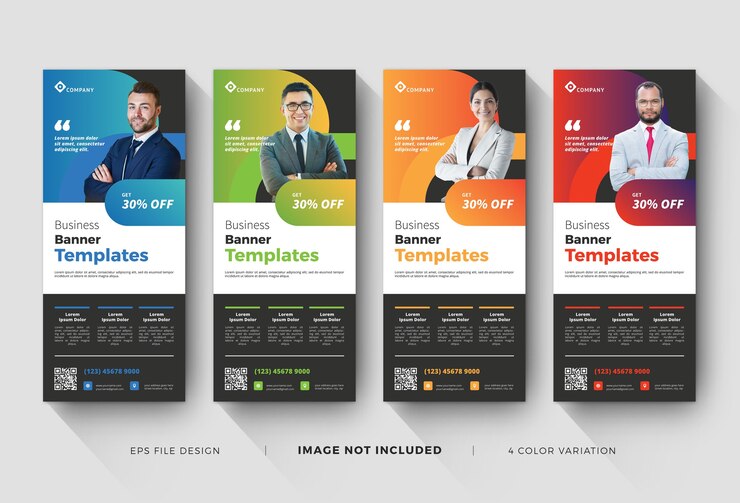 Modelos de banner ou x-banner de negócios