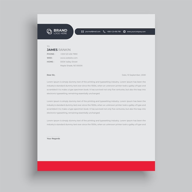 Modelos de cabeçalhos de cartas de estilo empresarial para o design do seu projeto