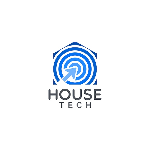 Modelos de design de logotipo abstrato de tecnologia de casa