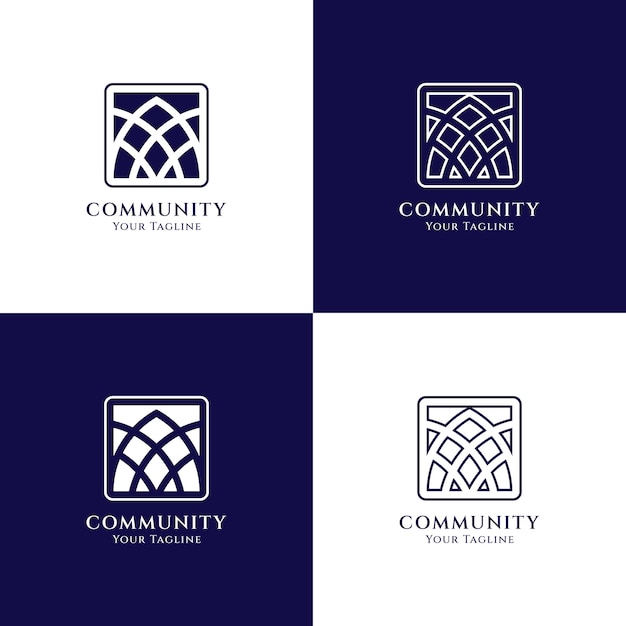 Modelos de design de logotipo de comunidade de emblema