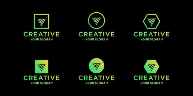 Modelos de design de logotipo Initials WA