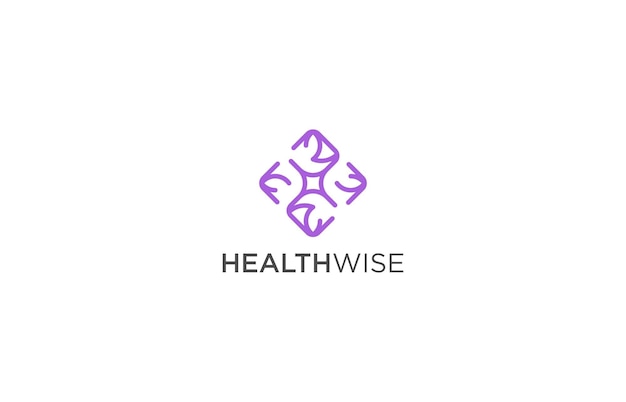 Modelos de design de logotipo médico e de bem-estar