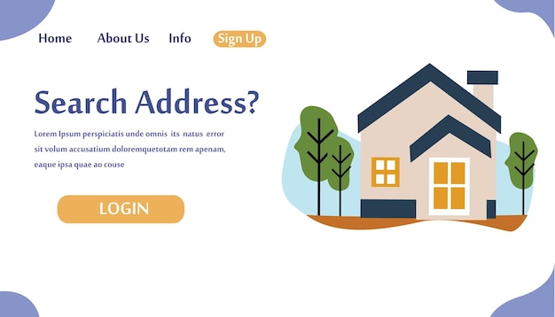 Modelos de design de página da Web para endereço de pesquisa. Conceitos modernos de ilustração vetorial para desenvolvimento de sites e sites móveis